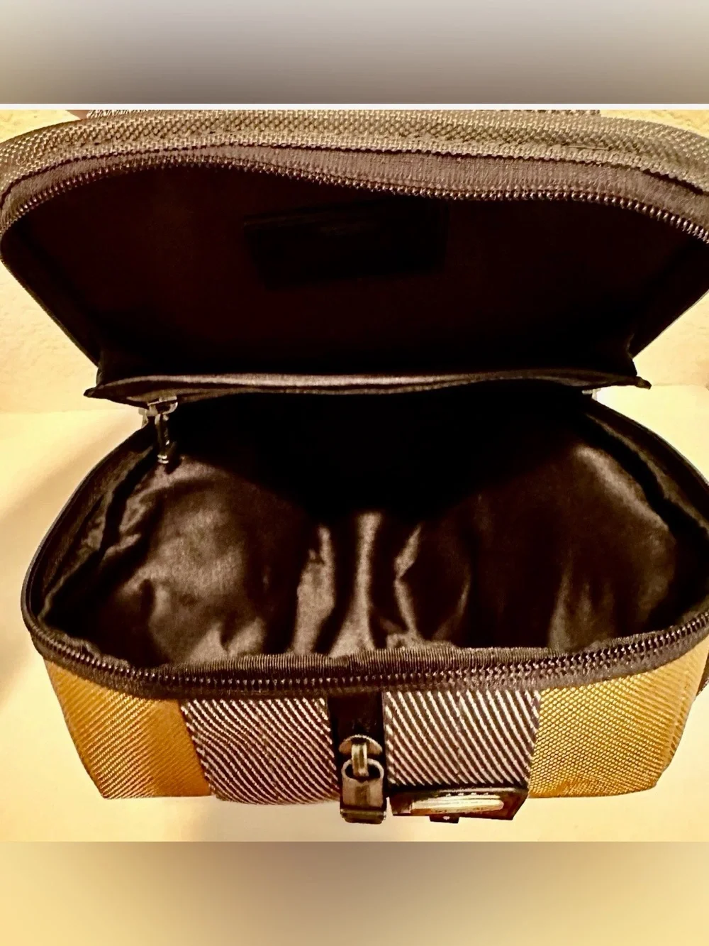 Brand New with Tag TUMI Higgins Sling Golden Brown Gray